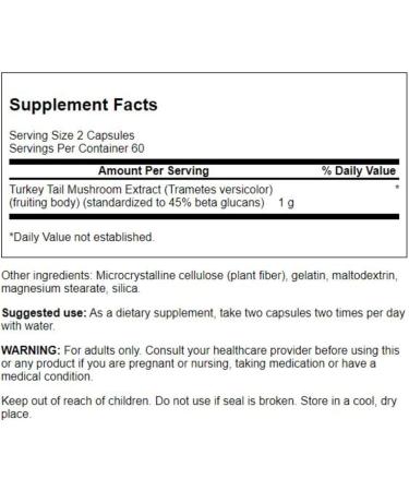 Swanson Turkey Tail Mushroom - Herbal Supplement Promoting Immune System & Cellular Health - Natural Formula Promoting Liver Function & Defense - (120 Capsules, 500 mg) - Buy Online on GoSupps.com