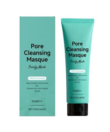 Pore-refining face mask - 75g - Brightening mud mask and whitehead remover - For men with dull dry and sensitive skin for daily and nighttime use