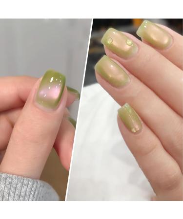 Guava Cat Eye Green Glass for Women 15ml Fingernail Art Accessories for Beginners Women and Girls at Wedding and Party - Buy Online on GoSupps.com