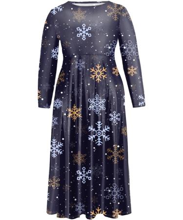 Women's Christmas Dress Hoodie - Cartoon Elk Party Costume Elegant Dark Blue Sweater Dress XXL - Buy Online on GoSupps.com