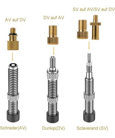 Premium 6-Part Bicycle Valve Adapter Set | Universal Pump Adapters for Balls Balloons Gymnastics & Air Mattresses - Compatible with DV SV & AV - Buy Online on GoSupps.com