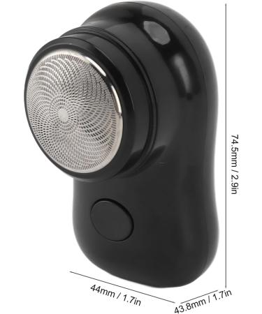 Men's Electric Travel Shaver - Mini Waterproof Rotary Shaver & Beard Trimmer | Cordless USB-C Rechargeable | Perfect for Travel - Electroplated Black - Buy Online on GoSupps.com