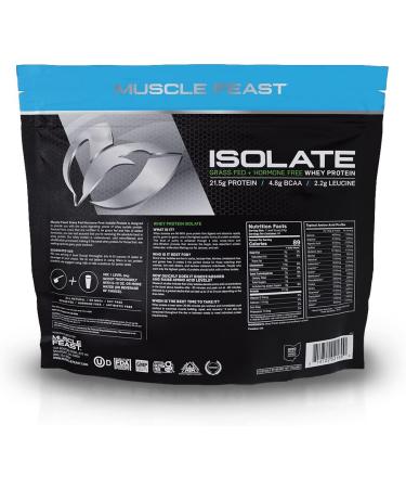 Muscle Feast Grass-Fed Whey Protein Isolate 5lb - Hormone-Free, Unflavored, All Natural, Pasture Raised (94 Servings) - Buy Online on GoSupps.com