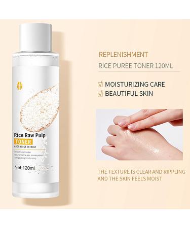 Rice Toner - Natural Rice Face Toner - Rice Essence Water Toner for Face - Skin Moisturizer Hydration Smooth Tender - Pore Minimizer Plump Lock Water - Boost Radiance Glowing Reduce Dullness Dryness - Buy Online on GoSupps.com