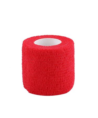 Self Adhesive Bandage 5 Rolls Waterproof Self Adhesive Bandage Tape Finger Joints Wrap Sports Care (Red)