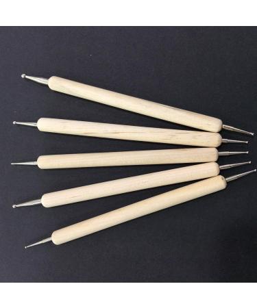 Ukallaite 5-Piece Nail Art Dotting Tool Set - 2-Way Wood Pen for DIY Manicure & Painting - Buy Online on GoSupps.com