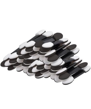 KINGMAS 100 Pcs Disposable Double Ended Sponge Brush EyeShadow Applicator Makeup Tools (Black)