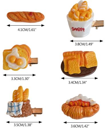 Novelty Simulation Bread Hair Clip Carnival Photo Hairpin Women Girls Mailer Look Braid Photography Hair Clips for Women Thin Hair Clips for Women Hair Styling Resin Simulation - Buy Online on GoSupps.com