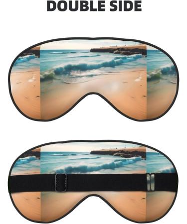 Buy Beach Scenery Unisex Adjustable Blackout Sleep Eye Mask for Travel & Home | Perfect for Yoga & Office Naps - Buy Online on GoSupps.com