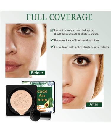 BB Air Cushion Avocado BB CC Cream - All-Day Nude Makeup Foundation | Moist, Even Skin Tone | 1.05 Oz - Buy Online on GoSupps.com