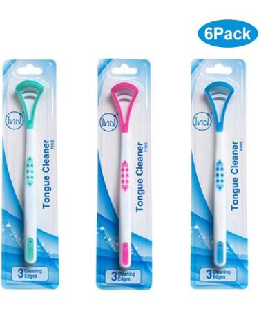 Silicone Tongue Cleaner Set - 6 Piece Tongue Brush for Fresh Breath & Plaque Removal - Extra Flat Design Prevents Bad Breath - Buy Online on GoSupps.com