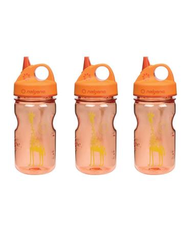 Nalgene - Kids Grip-n-Gulp - Water Bottles 3 Orange Giraffe Set of 3