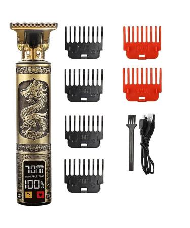 Hair Clippers USB Electric LCD Hair Clipper Trimmer Gold Light Head Rechargeable Hair Clipper Oil Head Hair Carving Mark Razor