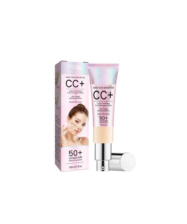 CC+ Cream Illumination - Radiant Full Coverage Foundation With SPF 50+ Color Corrector & Hydrating Anti-Aging Serum Hydrolyzed Collagen + Peptides