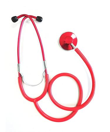 Lightweight Pro Single Head Stethoscope - Ideal for EMT Doctor Nurse Vet and Medical Students (Red)