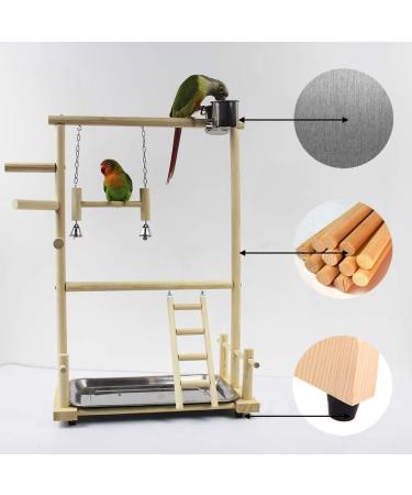 Parrots Playstand Bird Playground Wood Perch Gym Stand Playpen Ladder with Toys Exercise Playgym for Conure Lovebirds - Buy Online on GoSupps.com