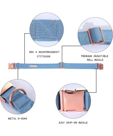 Shop Lionet Paws Comfortable Silk Dog Collar with Removable Fly - XS Collars for Puppies & Cats 20-30cm Blue - International Shipping Available - Buy Online on GoSupps.com