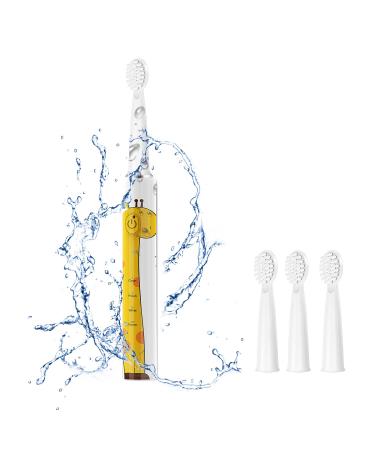 Kids Toothbrush Electric, U Shaped Automatic Toothbrush with 6 Ultrasonic Cleaning Modes, 2 Brush Heads, Waterproof Electric Toothbrush Kids with Cartoon Modeling Design (Giraffe)