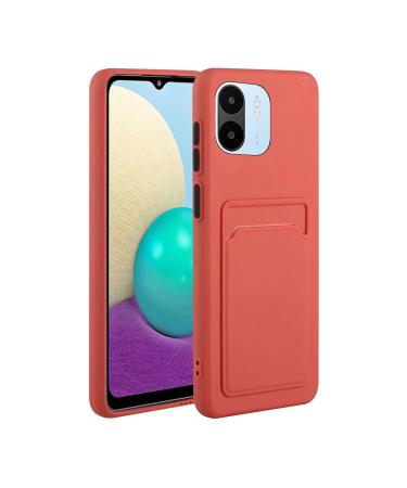 Tivenfezk Nadoli Silicone case for Xiaomi Redmi A1 Ultra thin shockproof scratch -resistant wallet soft TPU protective cover mobile phone cover with credit card holder xiaomi redmi a1 plum red