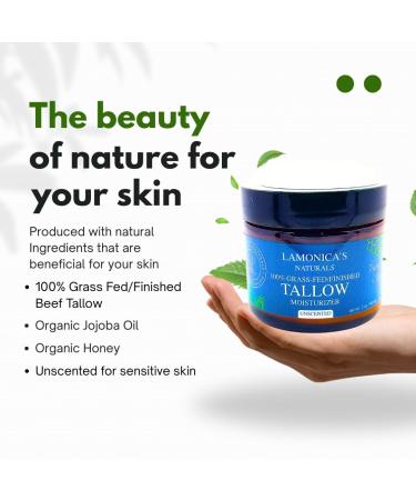 100% Grass Fed Finished Balm Tallow Moisturizer Cream with Organic Honey & Organic Jojoba | Natural Face & Body Moisturizer for Dry Sensitive Eczema-Prone Skin | Unscented Veteran Owned (2oz) - Buy Online on GoSupps.com