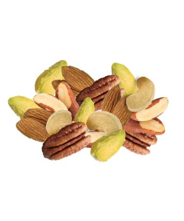 Farm Fresh Nuts Dry Roasted Deluxe Mixed Nuts with Himalayan Salt - 1lb Pack - Almonds, Brazil Nuts, Cashews, Pecans & Pistachios - Premium Quality Snack Mix - Buy Online on GoSupps.com