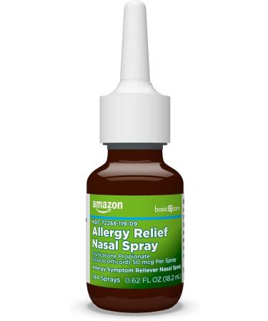Amazon Basic Care 24-Hour Allergy Relief Nasal Spray | Fluticasone Propionate 50mcg | Non-Drowsy Formula | 0.62 Fl Oz - Buy Online on GoSupps.com