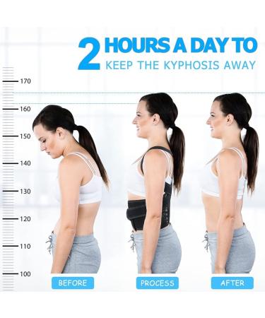 Adjustable Full Back Brace Posture Corrector for Men & Women - X-Small Black Hunchback Relief Belt for Neck & Shoulder Pain - Buy Online on GoSupps.com