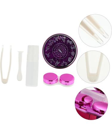 Solustrative Mini Contact Lens Case with Mirror - Violet Purple Pocket Holder & Storage Set | Stylish & Functional Travel Accessory - Buy Online on GoSupps.com