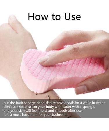 2 PCS Ultra Soft Exfoliating Bath Sponges - Dead Skin Remover for Adults, Children, and Pregnant Women (Pink) - Buy Online on GoSupps.com