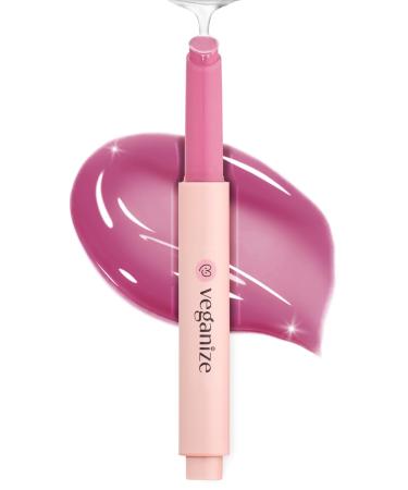 Veganize Collagen Lip Glass Balm | Hydrating Lip Balm in 9 Vibrant Colors | Moisturizing Lip Care Infused with Collagen Jelly Magic | No Animal Trial Lip Balm 0.06 oz (#7 Pale Petal) 07 Pale Petal