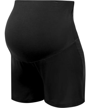 Amorbella Maternity Yoga Shorts | Pregnancy Lounge Wear Pants - Size L Black - Buy Online on GoSupps.com