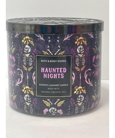 Bath & Body Works White Barn 3-Wick Candle w/Essential Oils - 14.5 oz - 2021 Halloween! (Haunted Nights)