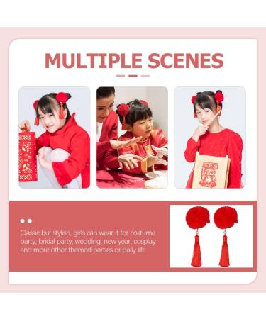 FOMIYES 15 Pairs Tassel Hair Ball Hair Clip Chinese Hair Accessories for Girls Kid Hair Accessories Barrettes for Baby Girls Pompom Hair Clips Artificial Fur The Flowers Hairpin Red Child - Buy Online on GoSupps.com