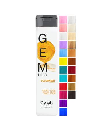 Celeb Luxury Colorwash Color Depositing Shampoo + Bondfix Bond Rebuilder  Semi Permanent Hair Color  Vegan Hair Dye  Viral and Gem Lites Gem Lites Tourmaline Colorwash