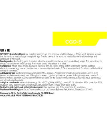 SPECIFIC Canine Senior CGD-S Small Breed 1 kg - Buy Online on GoSupps.com