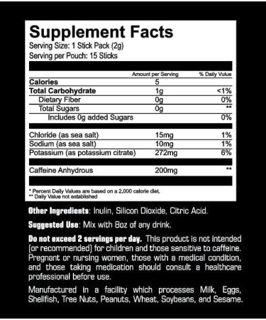 Drink Energizer | Unflavored Caffeine Powder | 200mg Energy Boost in 30 Minutes | 15 Sticks for Instant Energy | International Shipping - Buy Online on GoSupps.com