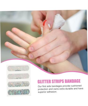 FRCOLOR 20pcs Glitter Adhesive Bandages - Convenient Travel Supplies for Daily Use | Household Adhesive Bandages 7.2x1.9cm - Buy Online on GoSupps.com