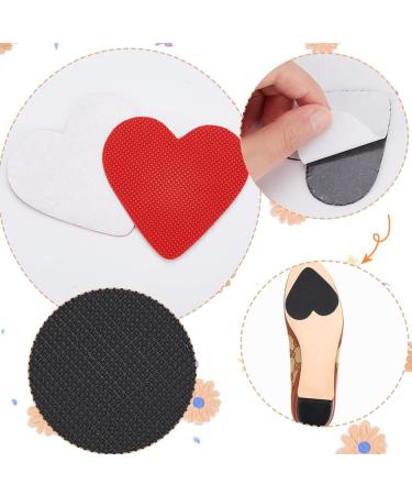 GORGECRAFT Anti-Slip Shoe Grip Stickers 8 Pairs Red Black Heart Shape Sole Protectors for High Heels | Non-Slip Rubber Bottom for Men & Women - Buy Online on GoSupps.com