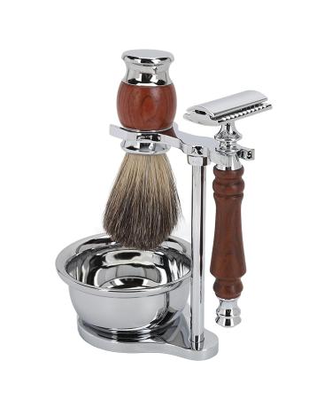 Premium Shaving Brush Stand Set | Men's Beard Grooming Kit | Alloy Manual Shaving Set - Perfect Gift for Him - Buy Online on GoSupps.com