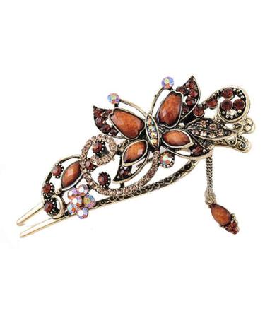 Solustre metal duck beak cutting clips vintage french hair clip hair grip retro bronze hairpins hairpins slipproof hair clip for women girls coffee