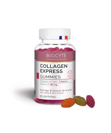 BIOCYTE - Collagen Express Gummies - Anti-Aging and Youth Skin Supplement - Hydrolyzate Collagen and Vitamin C - 45 Gums - 15 days taken