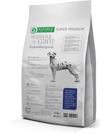 Nature's Protection Superior Care Hypoallergenic Dry Dog Food for Adult Dogs of All Breeds I Grain Free I Salmon I Food for Adult Dogs with Food Sensitivities 1.5 kg - Buy Online on GoSupps.com
