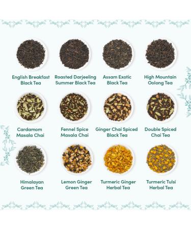 Vahdam Luxurious Tea Gift Set | 12 Premium Teas in Elegant Box | Perfect Gift for Tea Lovers - Green Chai Herbal & Black Tea (250g 125+ Cups) - Buy Online on GoSupps.com