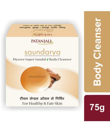 Patanjali Saundarya Mysore Super Sandal Body Cleanser Soap (150g 75g X2) - Buy Online | Best International Shipping - Buy Online on GoSupps.com