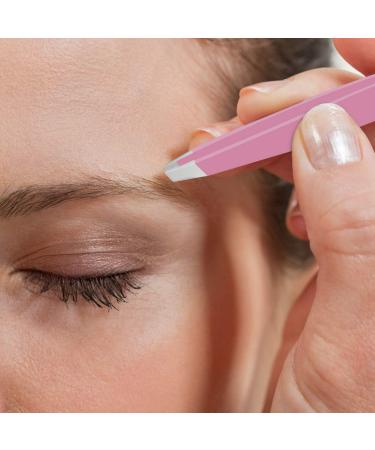 3-Piece Stainless Steel Tweezers Set for Precision Eyebrow, Splinter, and Ingrown Hair Removal - Pink - Buy Online on GoSupps.com