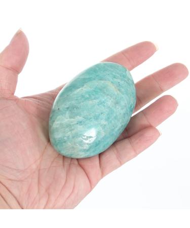 Orientrea Amazonite Palm Stone-1 Pc Amazonite Pocket Energy Stone Smooth Healing Crystal Worry Stone(Amazonite Stone(1 Pc)) Amazonite(1 Pc)