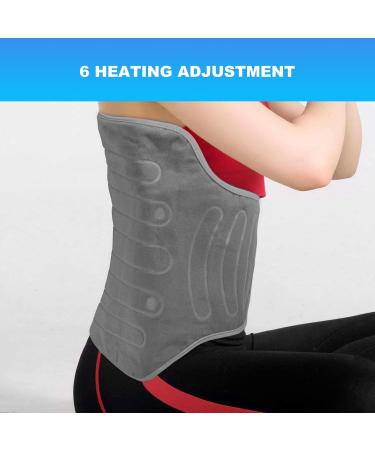 Buy Heating Cushions - 6 Temperature Settings | Comfortable USB Heated Back Support Belt for Men & Women - Dark Gray EU Plug 220-240V - Buy Online on GoSupps.com