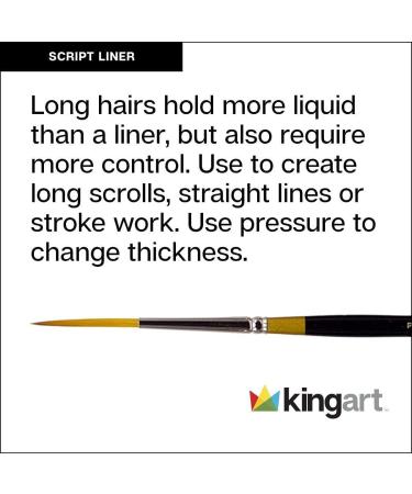 KINGART Original Gold 9050-6 Script Liner Brush - Premium Golden Taklon for Multimedia Artists - Buy Online on GoSupps.com