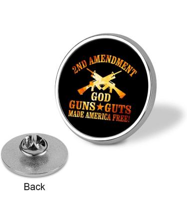 Flaming 2nd Amendment God Guns Guts Round Badge Pin - Patriotic Lapel Tie Decor - Buy Online on GoSupps.com