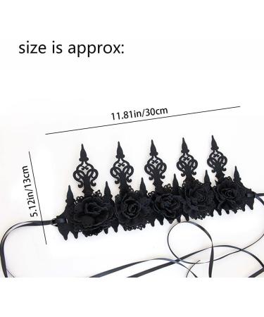 Headband Dark Gothic Forehead Chain Lace Head Wrap for Witch Makeup Masquerade Show - Buy Online on GoSupps.com